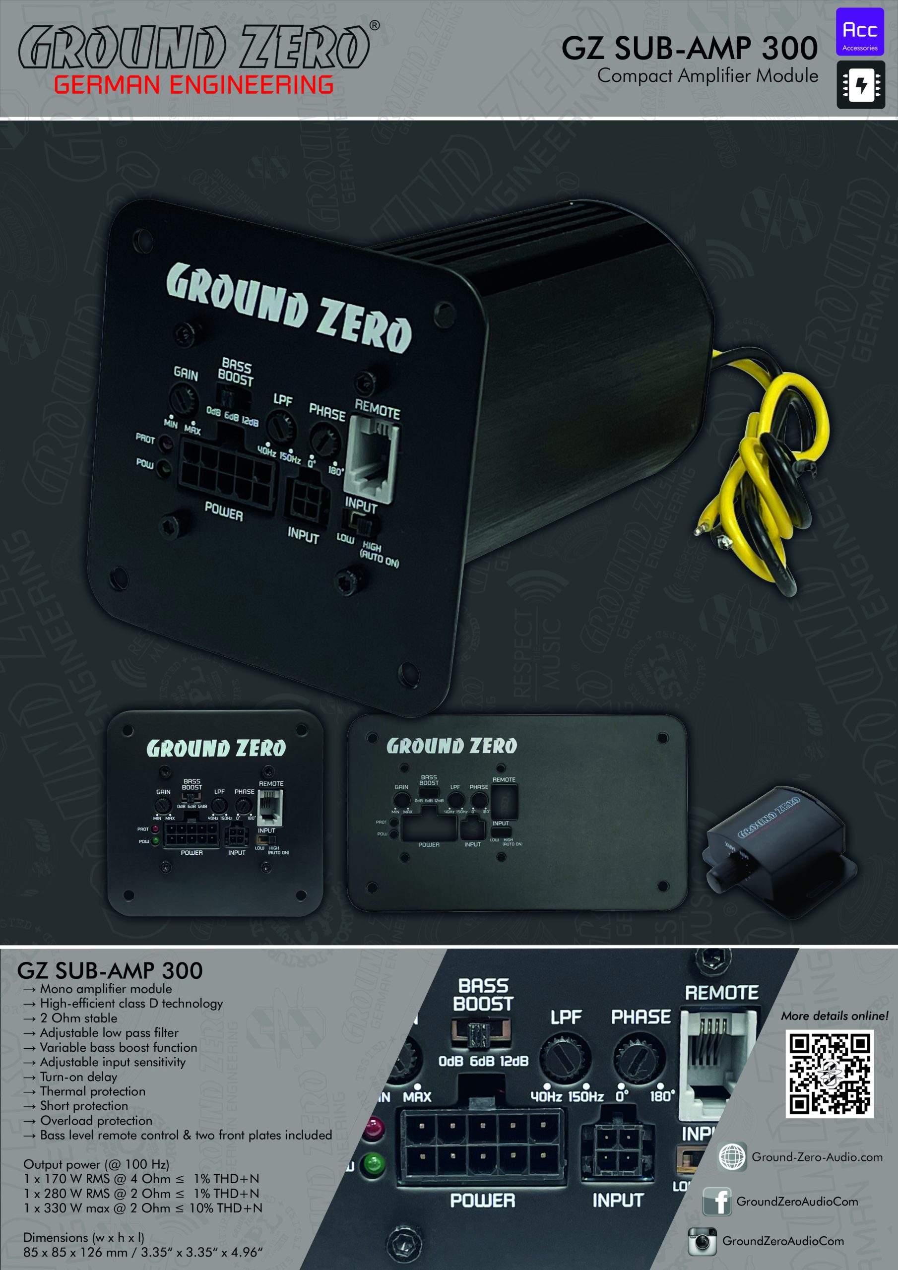 Ground Zero GZ SUB-AMP 300