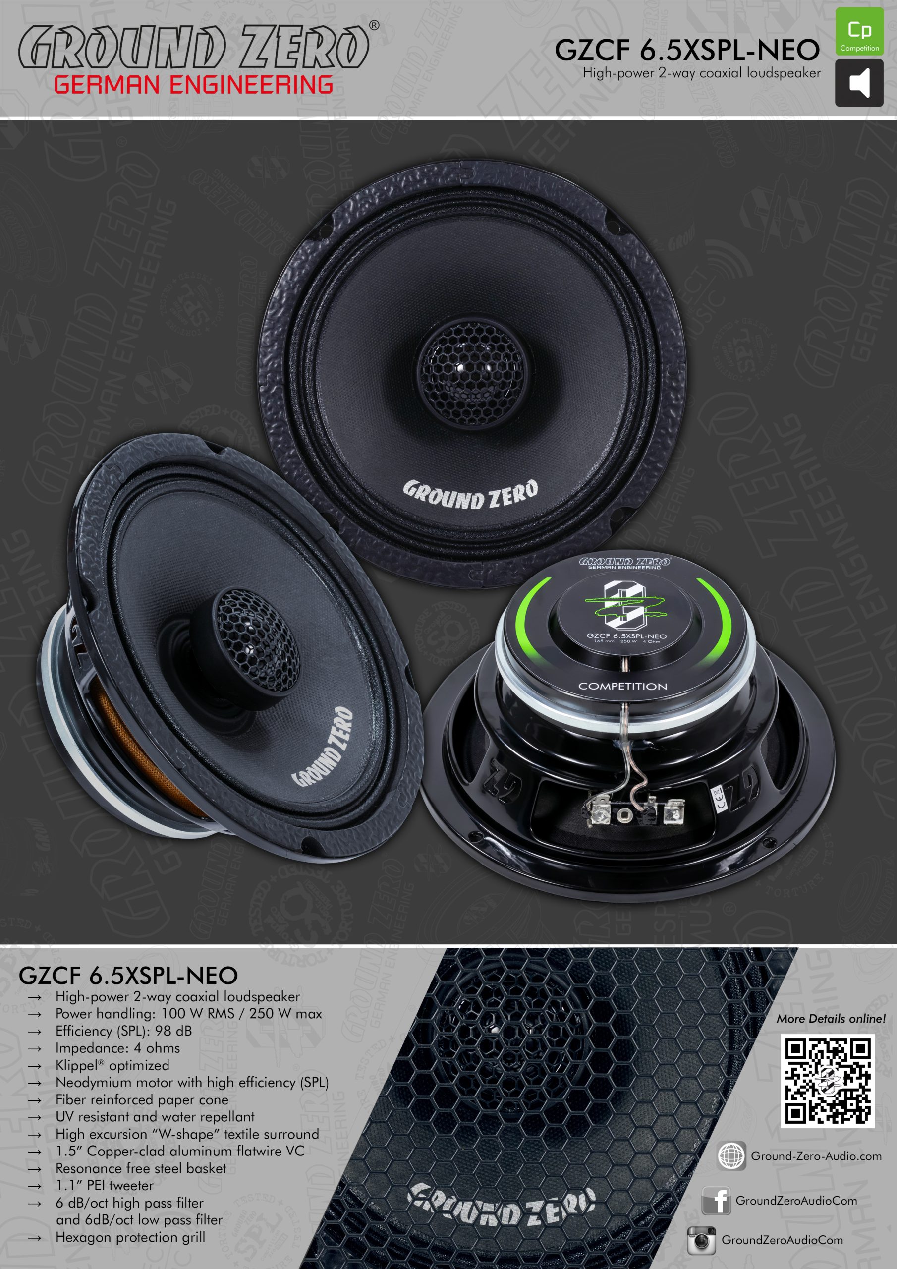 Ground Zero GZCF 6.5XSPL-NEO – NY!