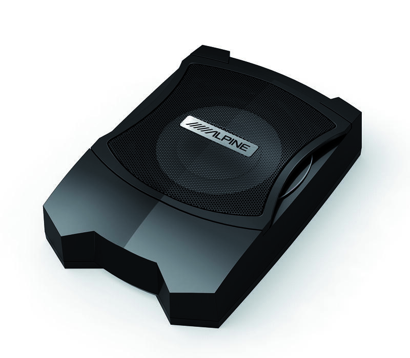 Alpine PWE-V80 – aktiv subwoofer – 8″ (20cm), 80W, kompakt, høynivå inn