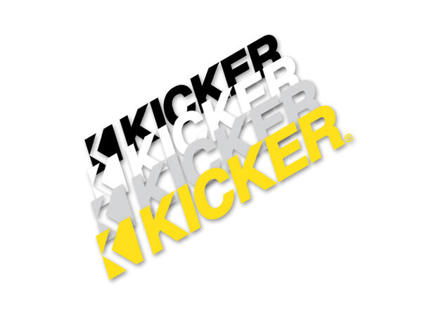 Kicker klistermerke, hvit (28cm)