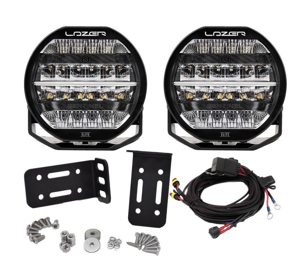 Lazer® Lyspakke med Sentinel 7 ELITE – Universal. Med skiltplate sentermont.