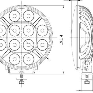 60Watt Ekstralys 12x5W 7-tommer (stk) – 5400 Lumen, CREE-XM-L2 LED, IP68