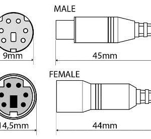 Alpine KWE-CAM5D Waeco/Dometic – 6 pin mini DIN/PS2 til Direktekam inn/ut