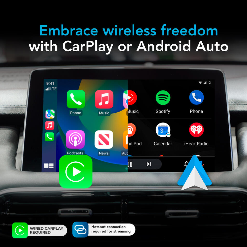 AutoSky AI Box Plus 2.0 – Trådløs CarPlay & Android Auto Adapter