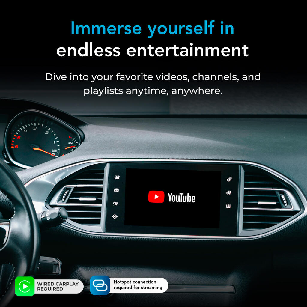AutoSky AI Box Plus 2.0 – Trådløs CarPlay & Android Auto Adapter
