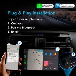AutoSky AI Box Plus 2.0 – Trådløs CarPlay & Android Auto Adapter