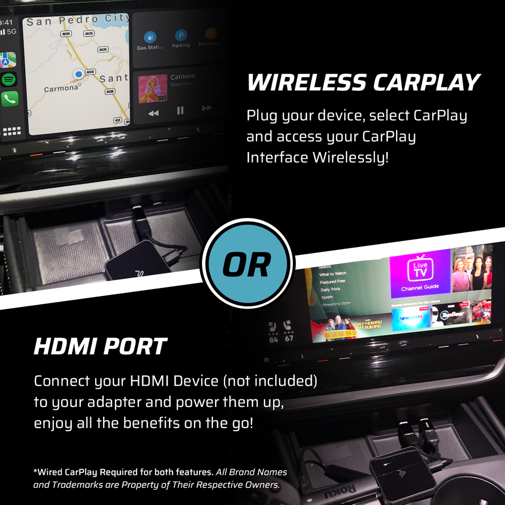 AutoSky CPHM-2, Trådløst adapter m/HDMI – Trådløs CarPlay & Android Auto Adapter