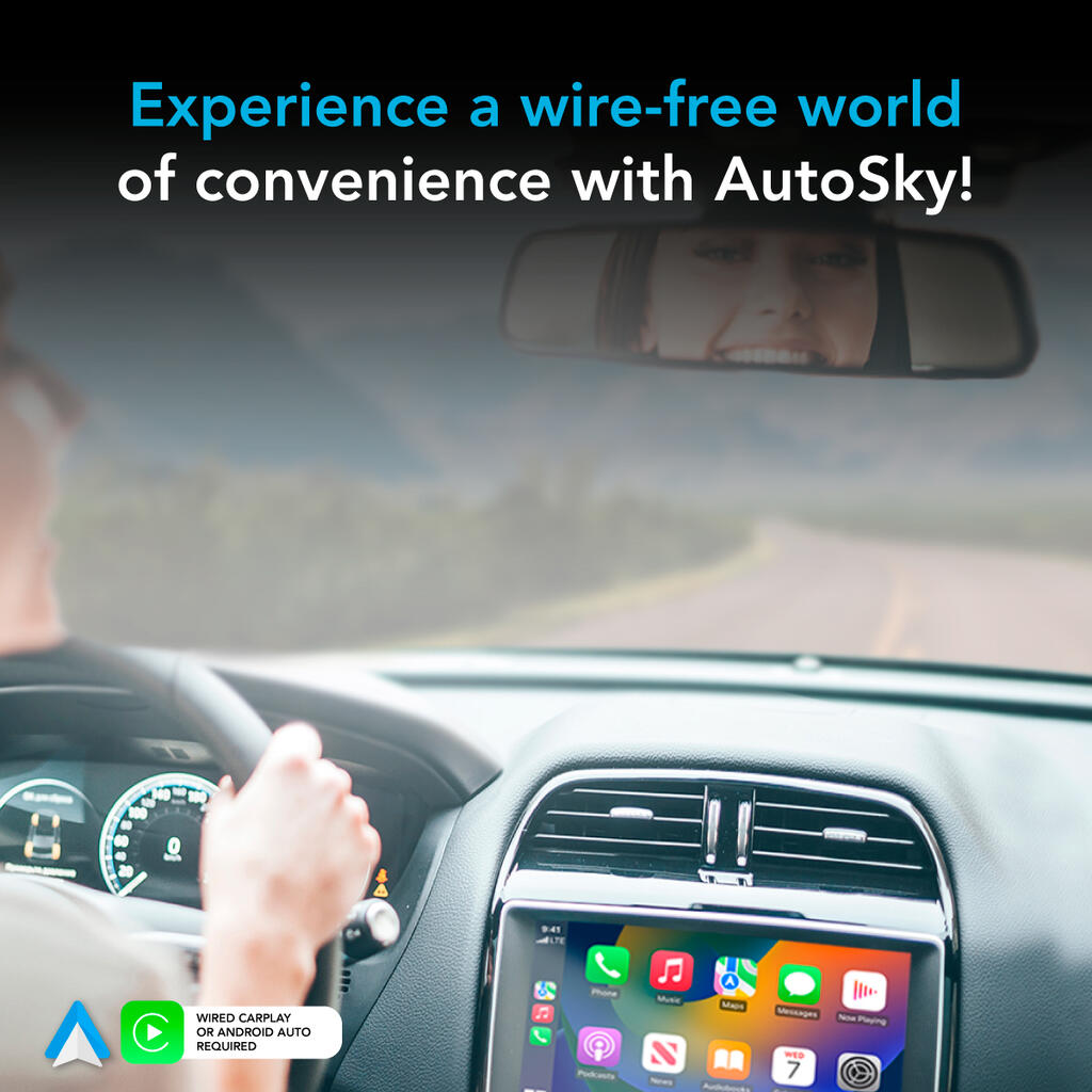 AutoSky WUA-8, Trådløst adapter – Trådløs CarPlay & Android Auto Adapter