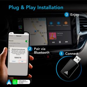 AutoSky WUA-8, Trådløst adapter – Trådløs CarPlay & Android Auto Adapter