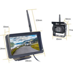 Bevocam Trådløs ryggekamerapakke – 2x IP69K AHD kamera og 7″ monitor