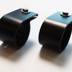 Bøyle-/lyktefeste Ø42 mm – sort – syrefast stål (par)