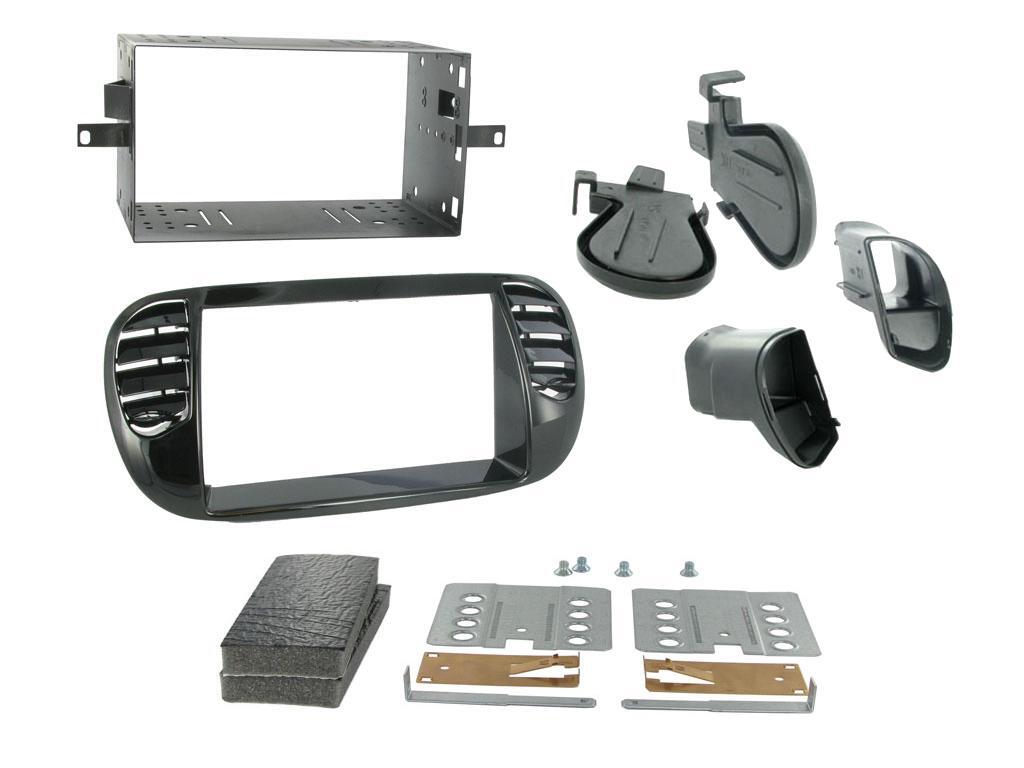 Connects2 monteringsramme 2-DIN – Fiat 500 (2007 – 2015), høyglans sort