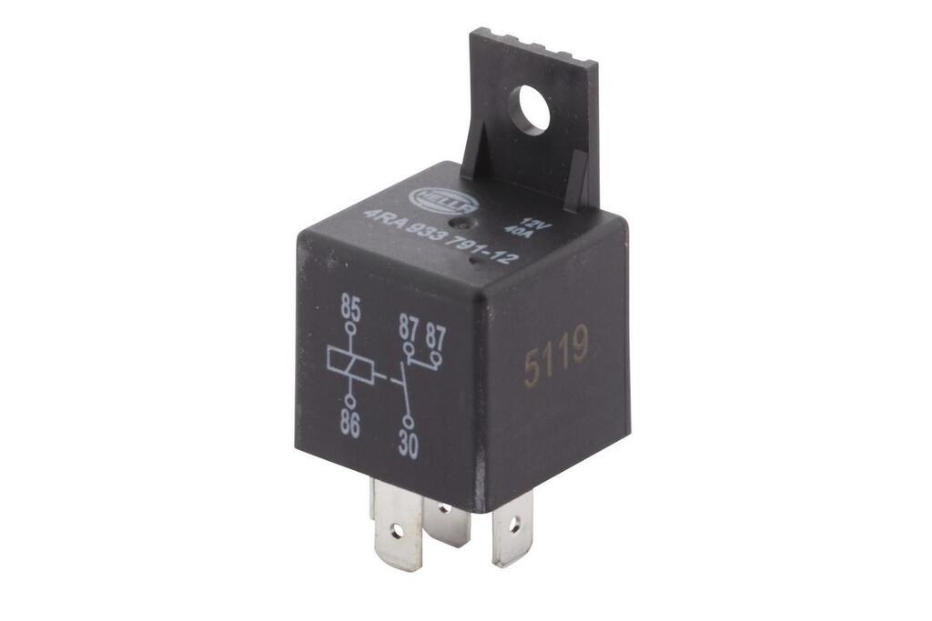 HELLA Rele 5-pin 40A 12V m/feste – kvalitets 87A rele