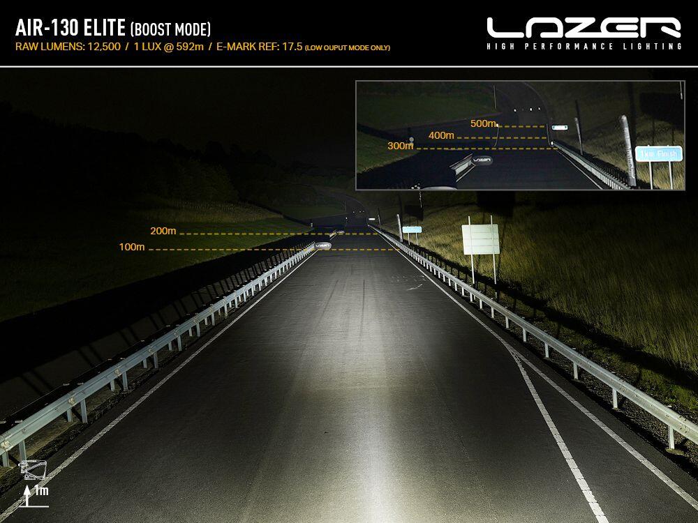 LAZER AIR-130 Elite LED fjernlys – m/posisjonslys (hvit/gult)