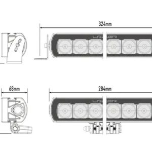LAZER LED-bar EVO – 284mm, 6 LED, fjernlys