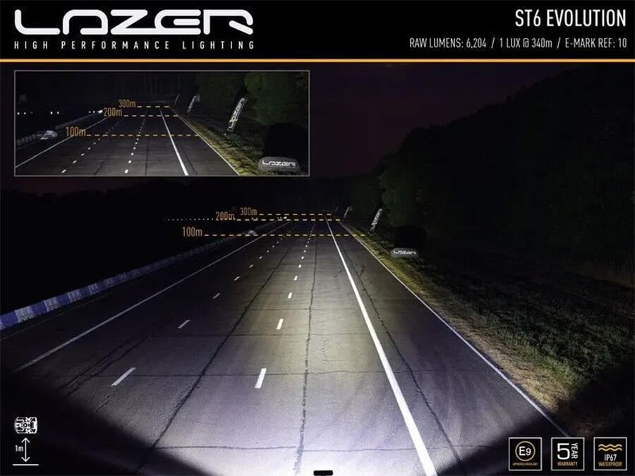 LAZER LED-bar EVO – 284mm, 6 LED, fjernlys