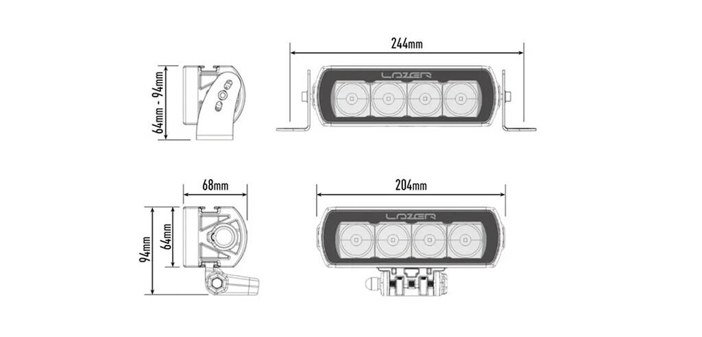 Lazer Grillkit med 2 stk ST4EVO – Toyota Landcruiser 2024->