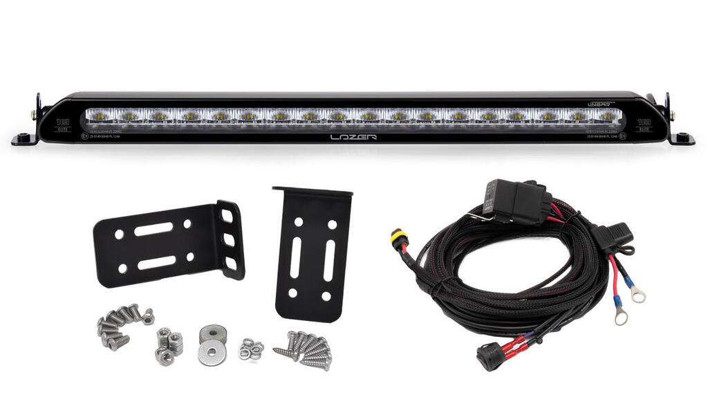 Lazer® Lyspakke med Linear 18 ELITE – Universal. Med Lazer Skiltfester