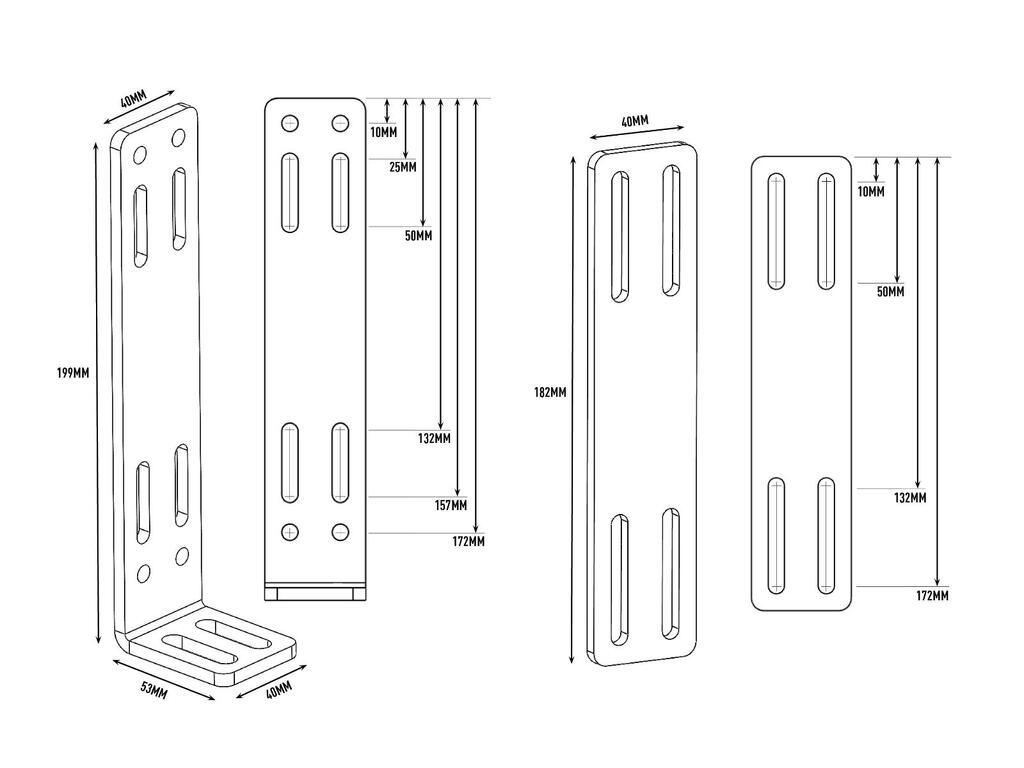 Lazer® Braketter bak fangeren – Universalt monteringssett.