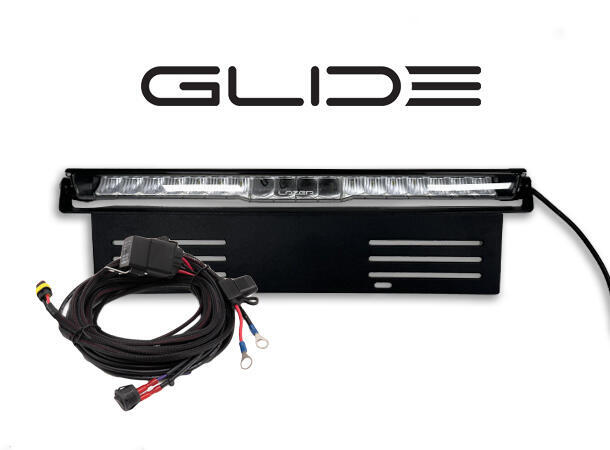 Lazer® Lyspakke med Glide 18 Elite – ELITE. Med skiltplate sidemount.