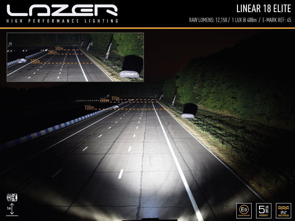 Lazer® Lyspakke med Linear 18 ELITE – Universal bak fanger. Med Canbus