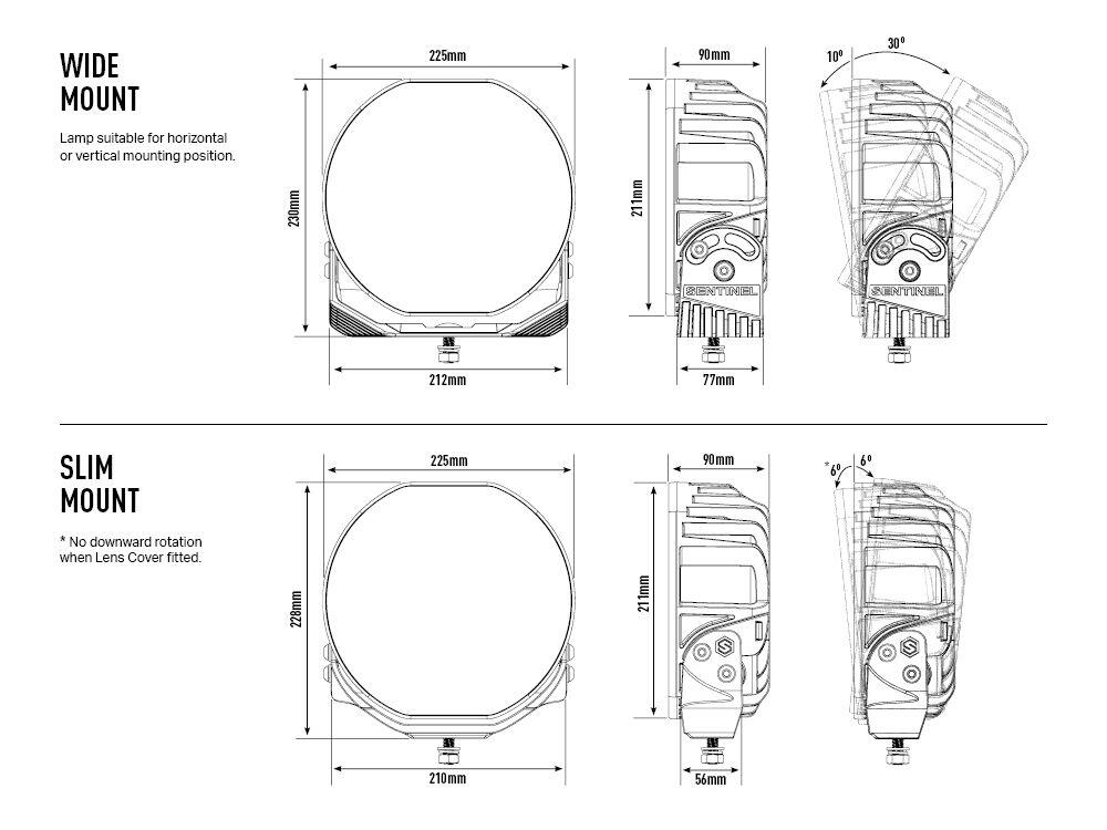 Lazer® Sentinel 9 CHROME – Chrome innsats. 9 tommer. 9520 Lumen.