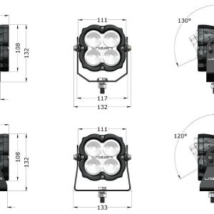 Lazer® Utility 80 – 110x110mm. 8820 Lumen.