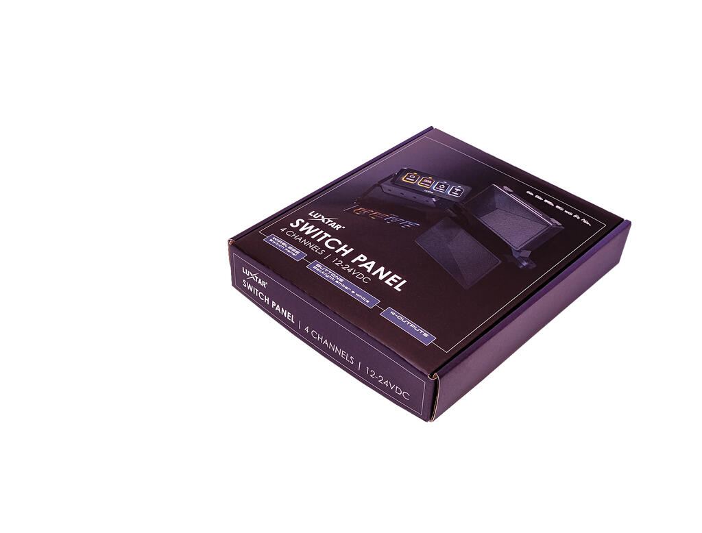 Luxtar switche panel – 12-24 Volt, 4 kanaler, 2x10A, 2x20A