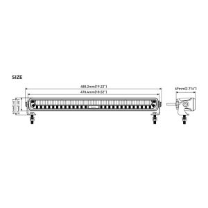 Luxu Vibe 125 LED-bar 20″ med varsellys – 11 000 lumen, 125 W, 5000K