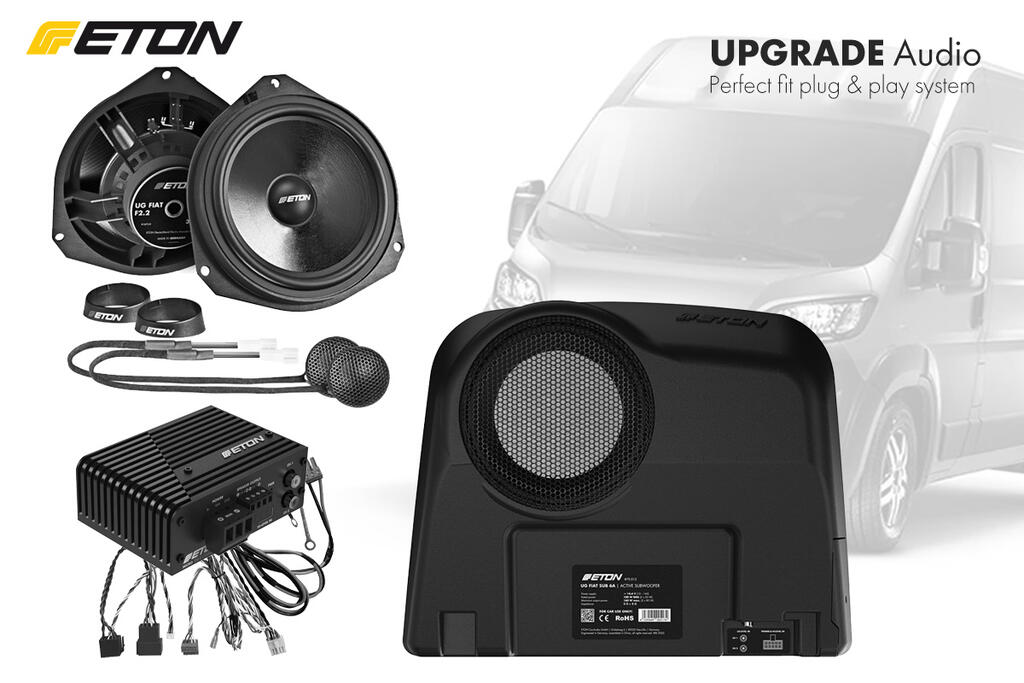 Eton Fiat Ducato system – lydoppgradering høytalere, amp, sub