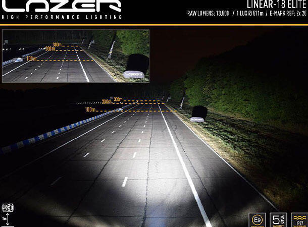 Lyspakke med Lazer Linear 18 Elite – Til Tesla model Y Juniper 2024-