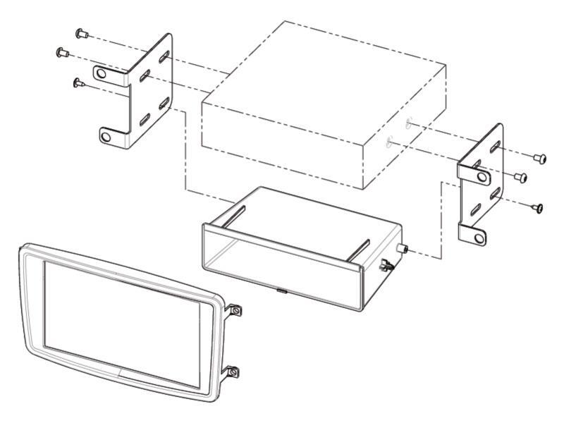 Monteringsramme 2-DIN / 1-DIN m/lomme – Mercedes C, CLK, VITO