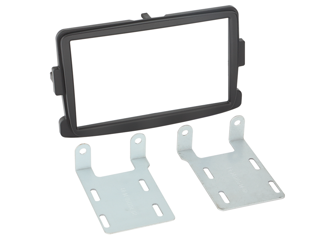 Monteringsramme 2-DIN, sort m/pyntelist – Renault, Dacia og Fiat