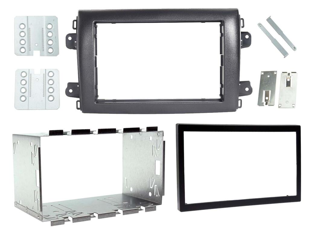 Monteringsramme 2DIN – Fiat Ducato, 04/2021-2022, sort