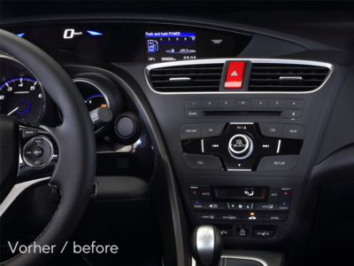 Monteringsramme 2 DIN, Honda Civic – 2012-2016, Sort