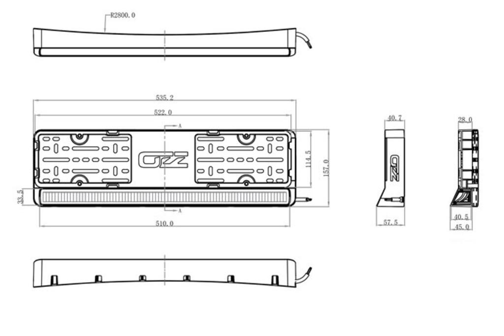 OZZ LP1 Fjernlys ledbar m/skilthoder – HVIT