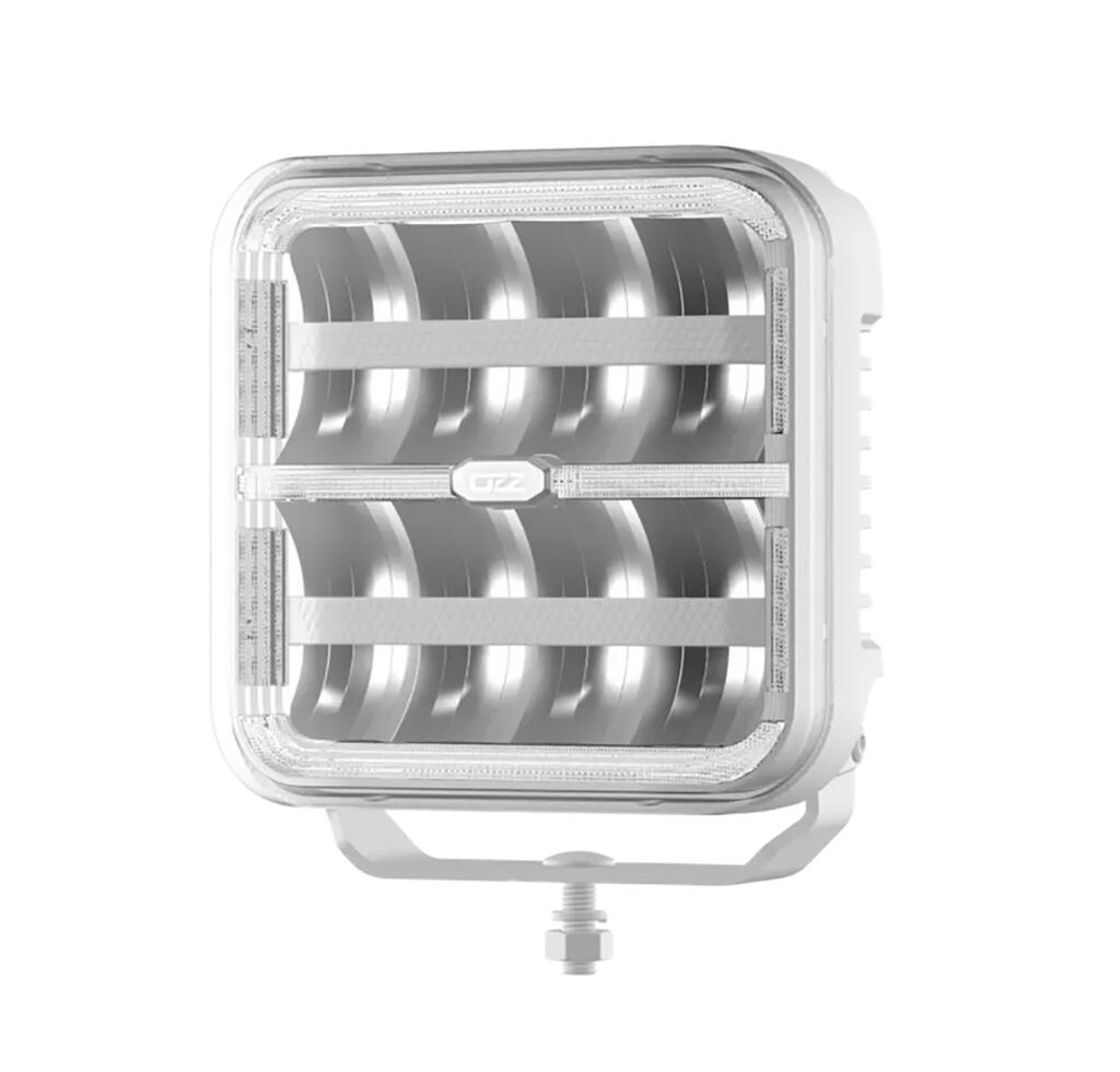 OZZ SQR 7″ fjernlys 178mm (Hvit hus) – med park- og varsellys, 14000 lumen