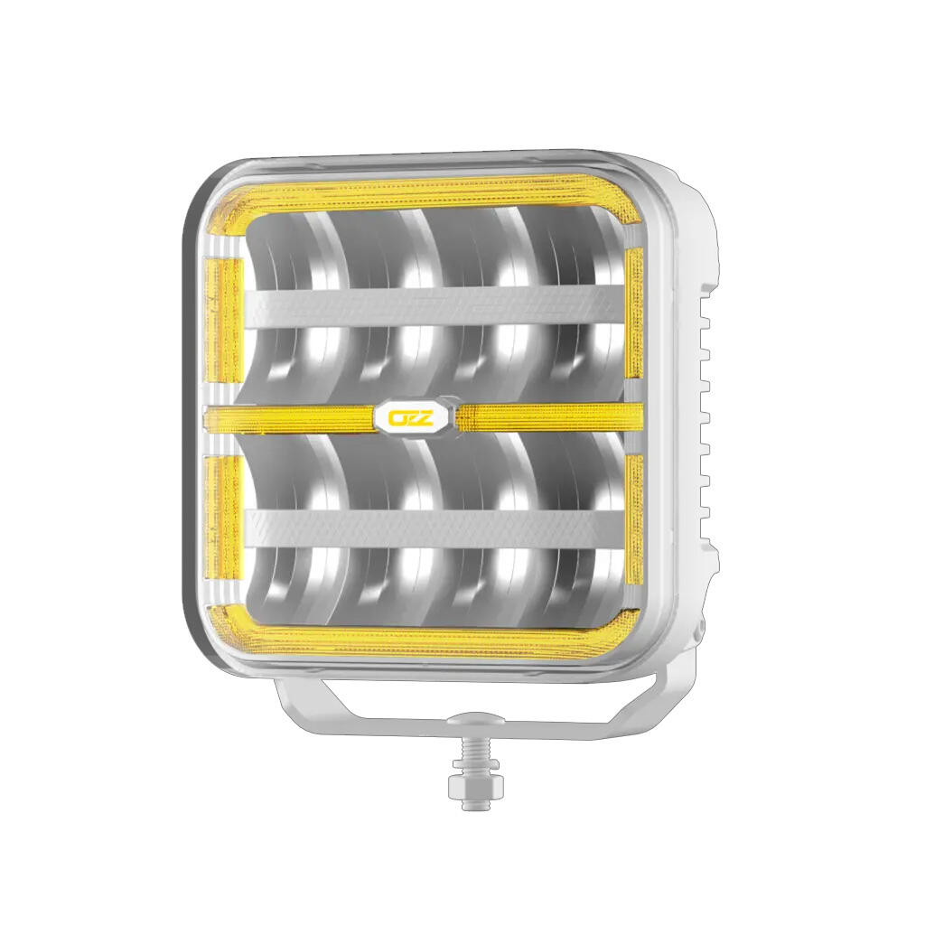OZZ SQR 7″ fjernlys 178mm (Hvit hus) – med park- og varsellys, 14000 lumen