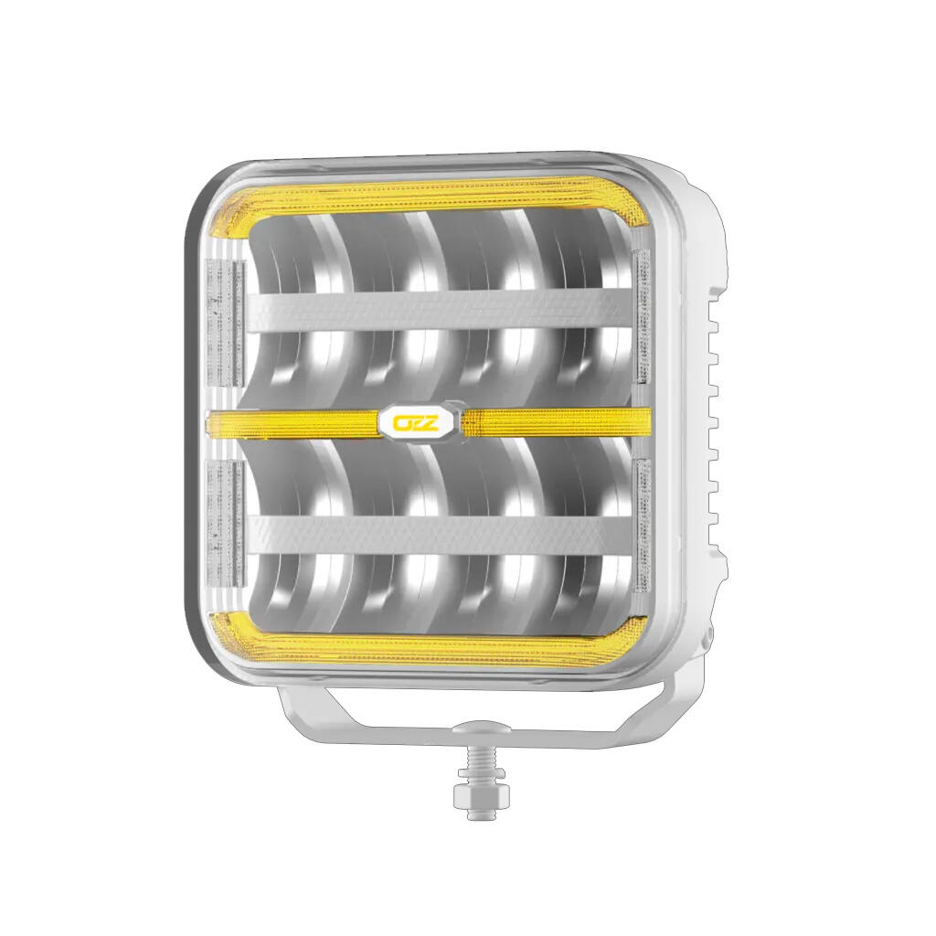 OZZ SQR 7″ fjernlys 178mm (Hvit hus) – med park- og varsellys, 14000 lumen