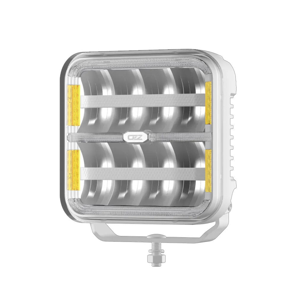 OZZ SQR 7″ fjernlys 178mm (Hvit hus) – med park- og varsellys, 14000 lumen