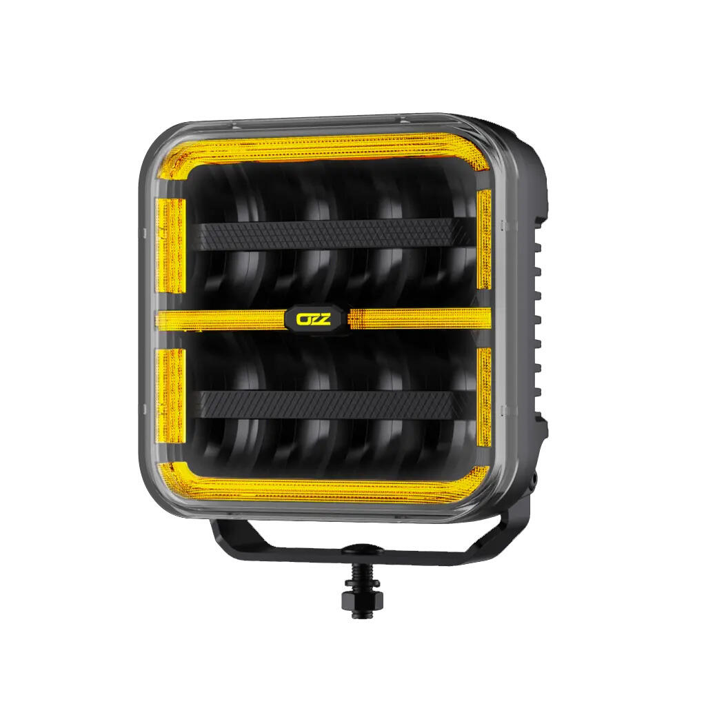 OZZ SQR 7″ fjernlys 178mm (Sort hus) – med park- og varsellys, 14000 lumen