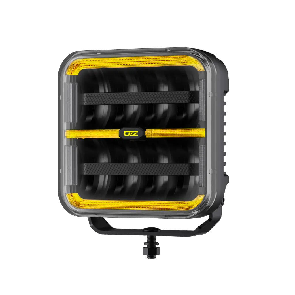 OZZ SQR 7″ fjernlys 178mm (Sort hus) – med park- og varsellys, 14000 lumen