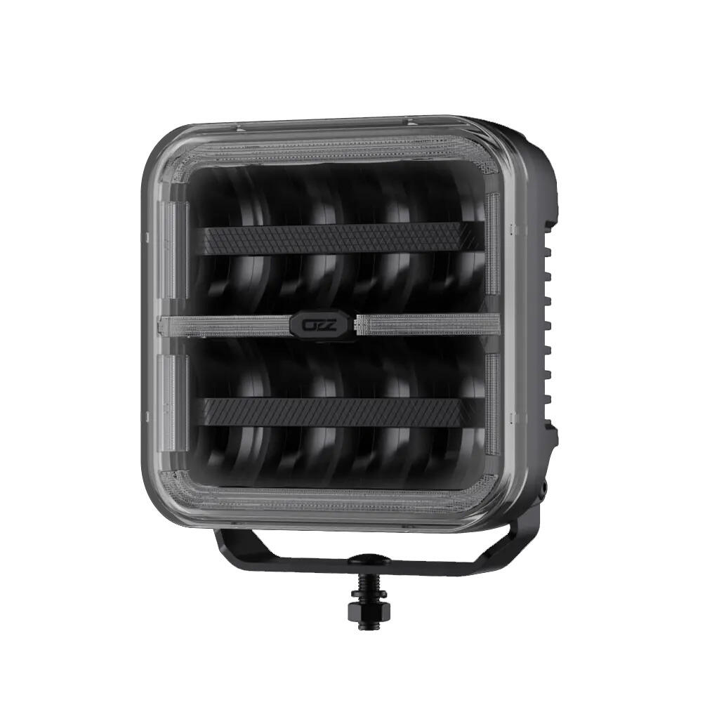 OZZ SQR 7″ fjernlys 178mm (Sort hus) – med park- og varsellys, 14000 lumen