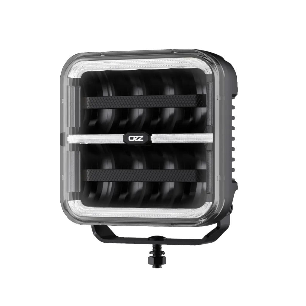 OZZ SQR 7″ fjernlys 178mm (Sort hus) – med park- og varsellys, 14000 lumen