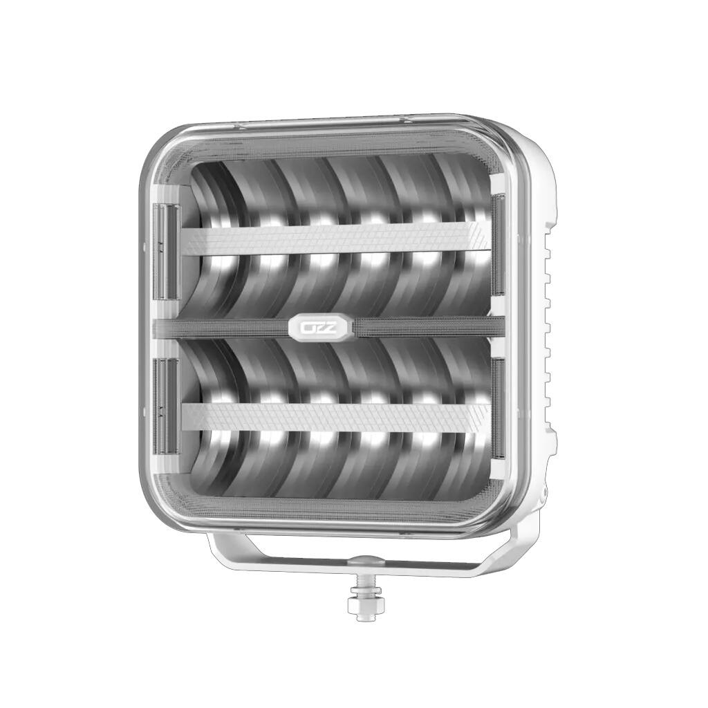 OZZ SQR 9″ fjernlys 210mm (Hvit hus) – med park- og varsellys, 21000 lumen