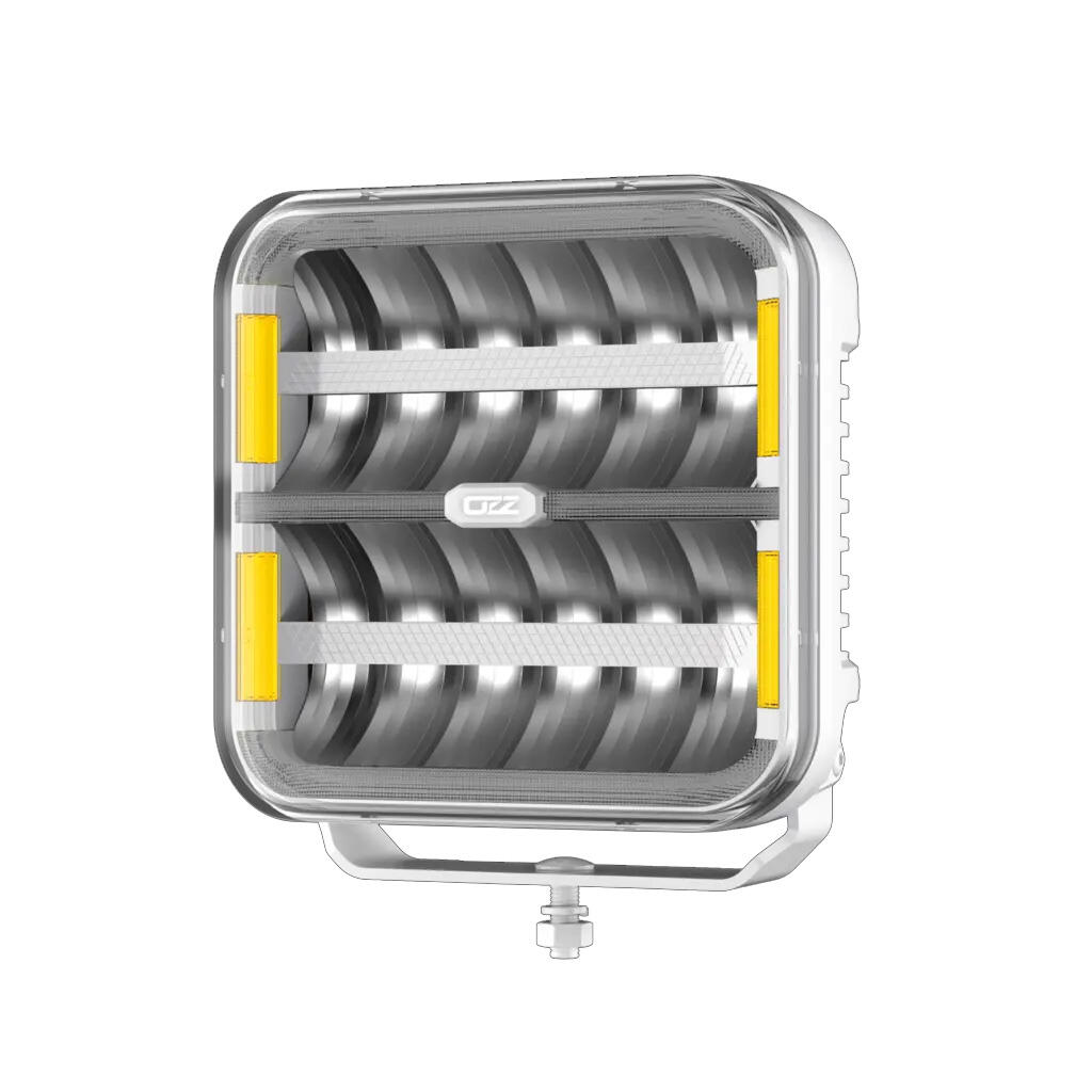OZZ SQR 9″ fjernlys 210mm (Hvit hus) – med park- og varsellys, 21000 lumen
