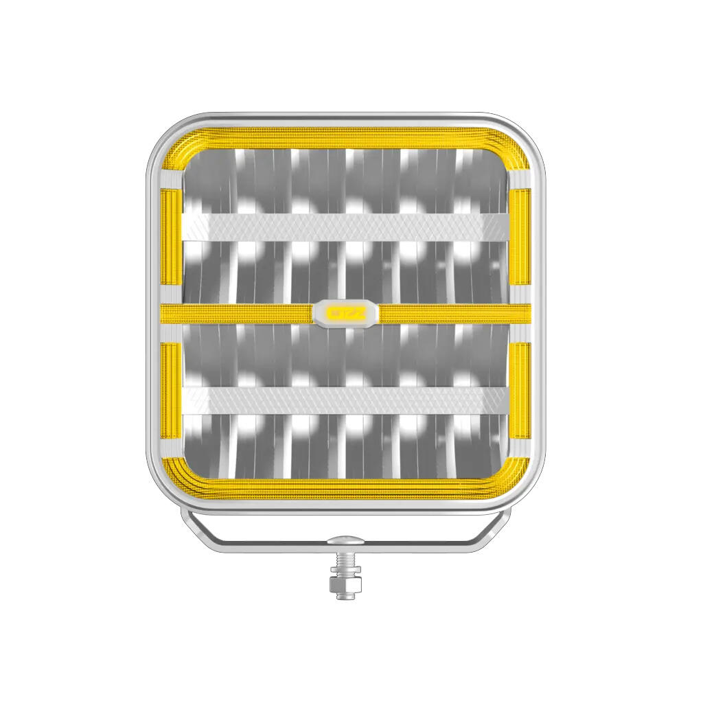 OZZ SQR 9″ fjernlys 210mm (Hvit hus) – med park- og varsellys, 21000 lumen