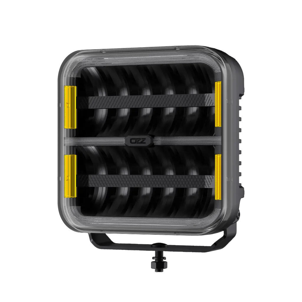 OZZ SQR 9″ fjernlys 210mm (Sort hus) – med park- og varsellys, 21000 lumen