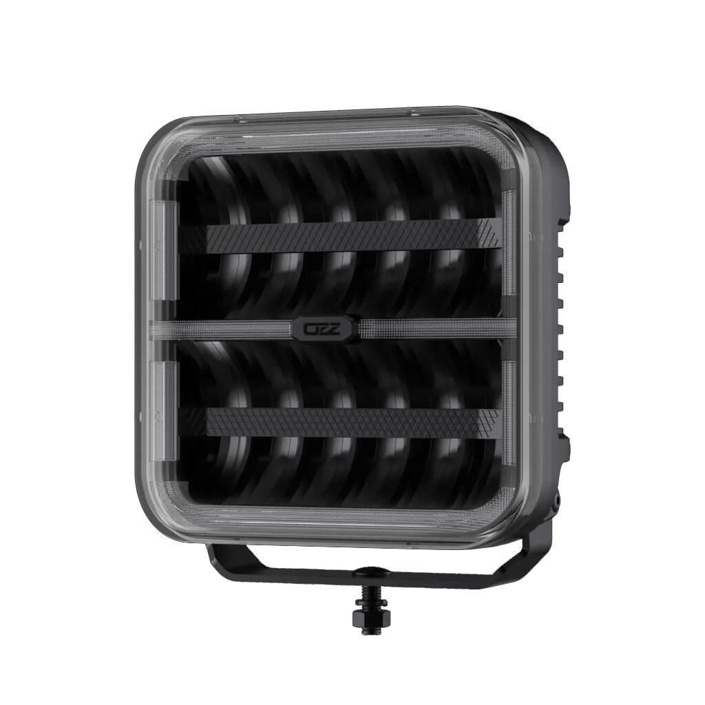 OZZ SQR 9″ fjernlys 210mm (Sort hus) – med park- og varsellys, 21000 lumen