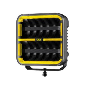 OZZ SQR 9″ fjernlys 210mm (Sort hus) – med park- og varsellys, 21000 lumen